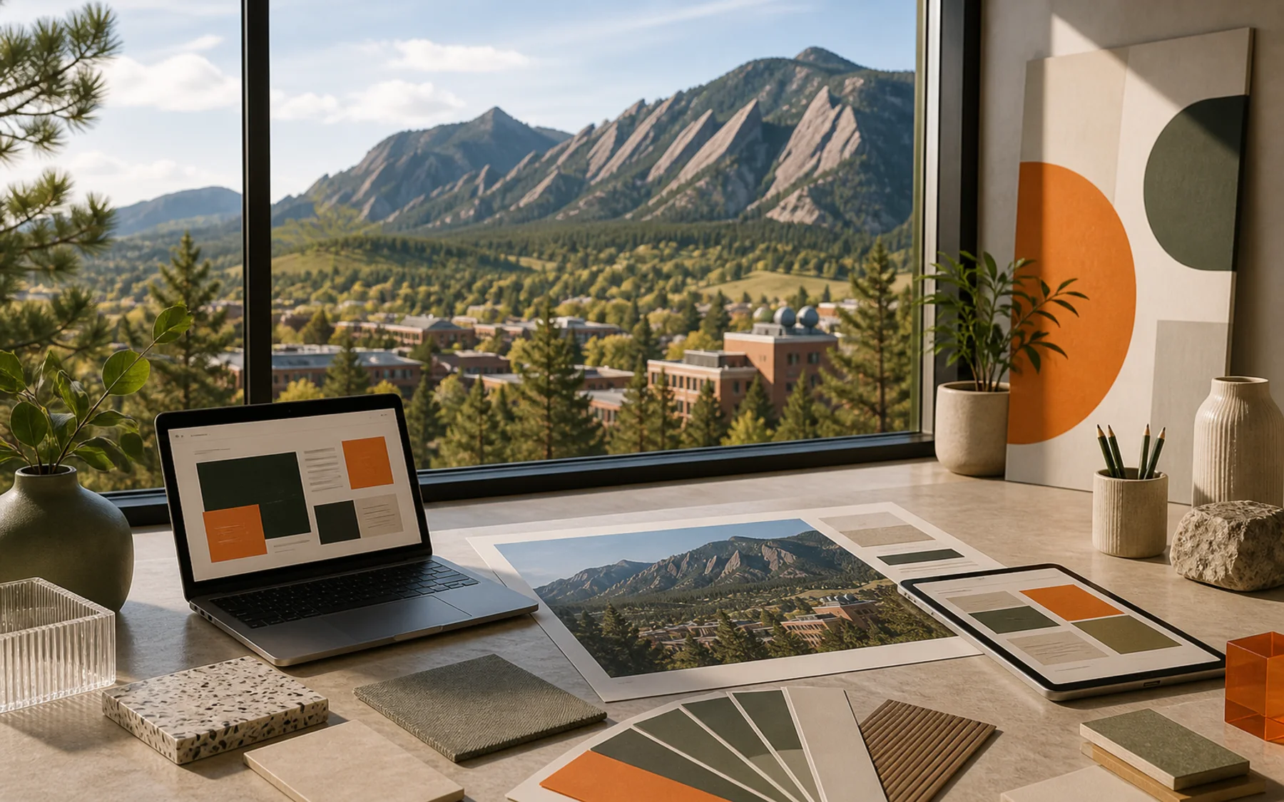 Technical city collage for Super Rad location work in Boulder, Colorado
