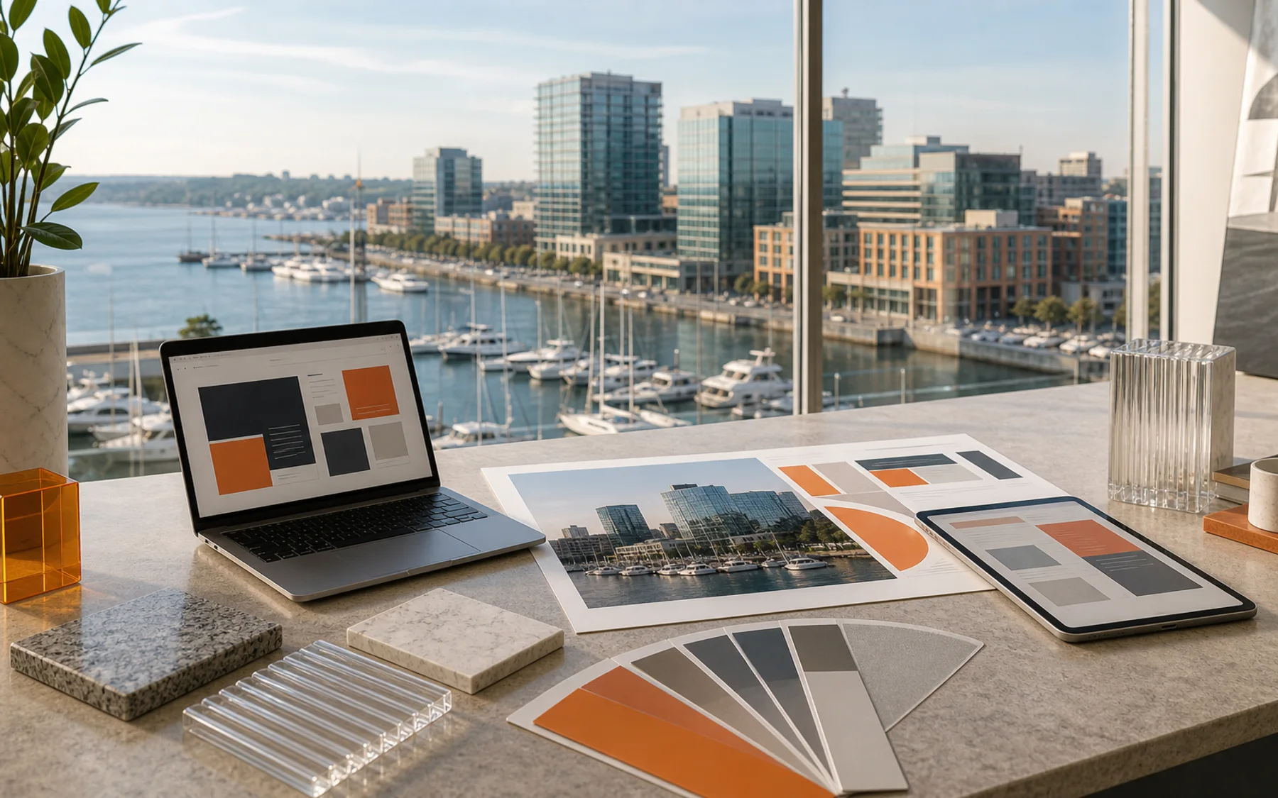 Technical city collage for Super Rad location work in Stamford, Connecticut