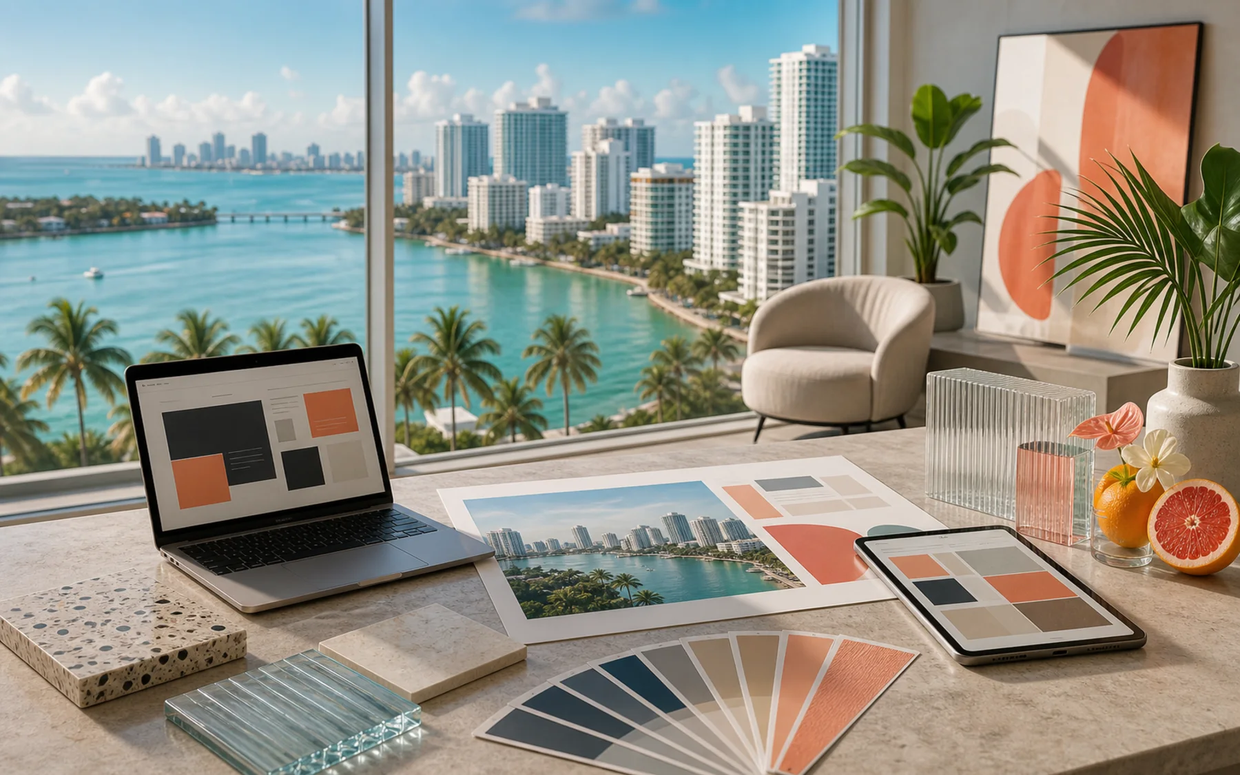 Technical city collage for Super Rad location work in Miami, Florida