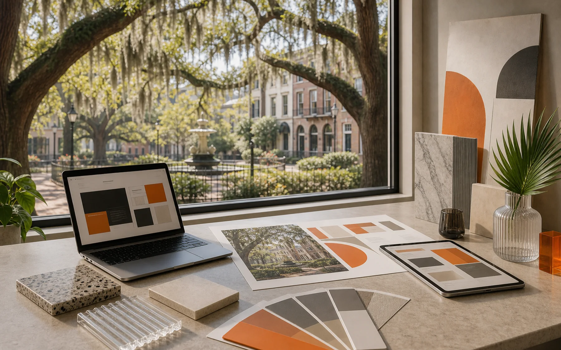 Technical city collage for Super Rad location work in Savannah, Georgia