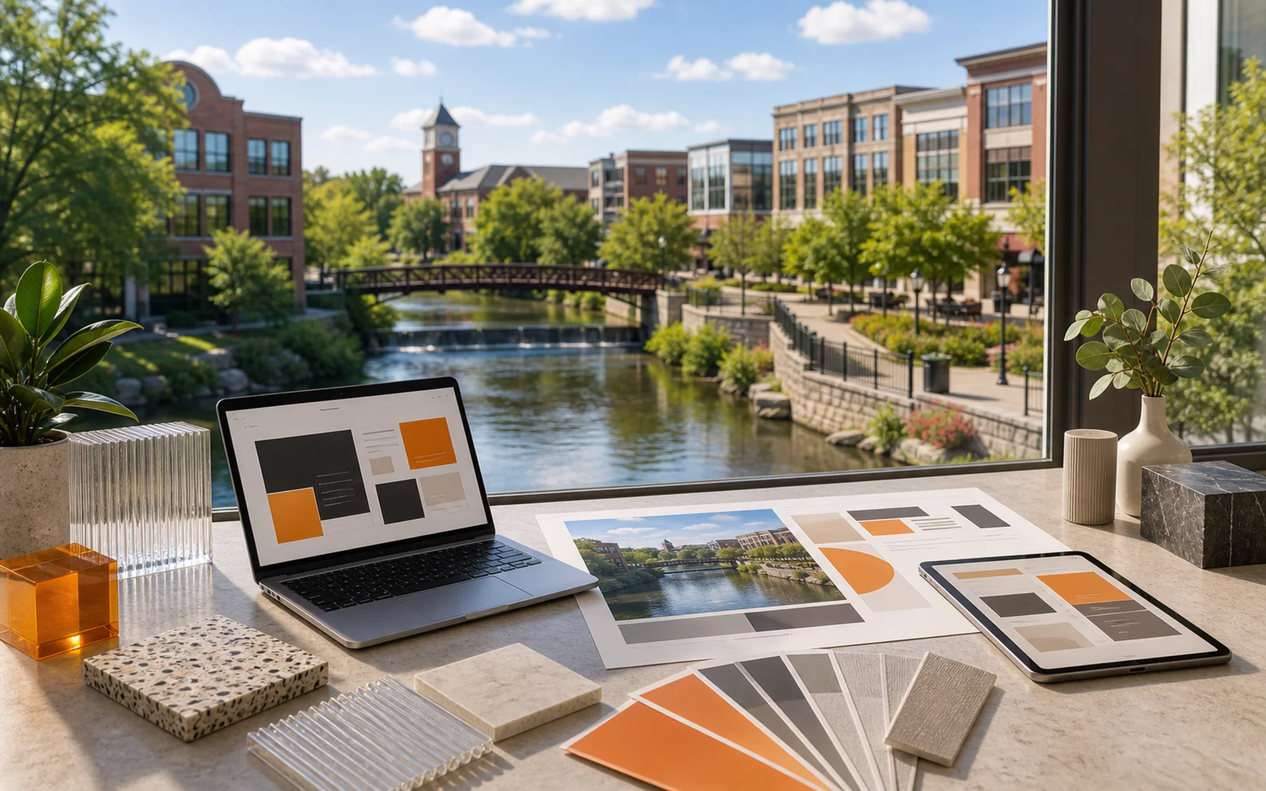 Technical city collage for Super Rad location work in Naperville, Illinois