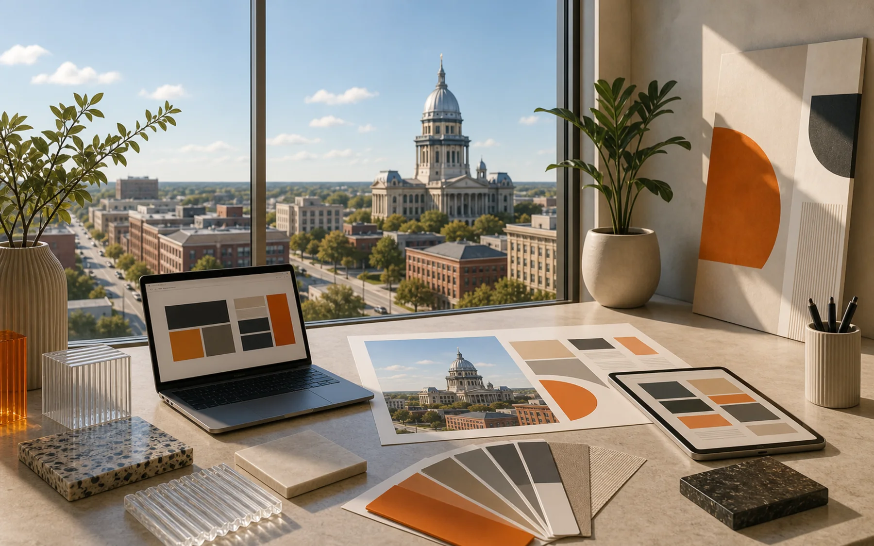 Technical city collage for Super Rad location work in Springfield, Illinois