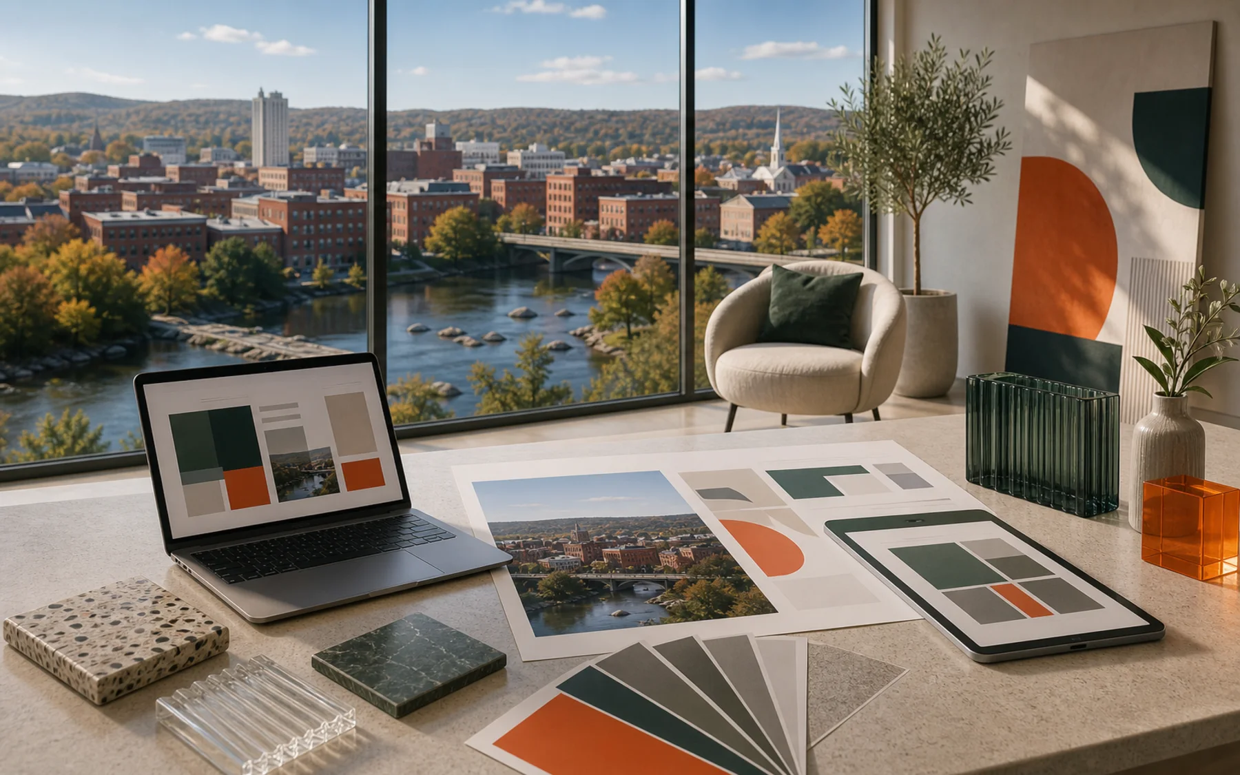 Technical city collage for Super Rad location work in Manchester, New Hampshire