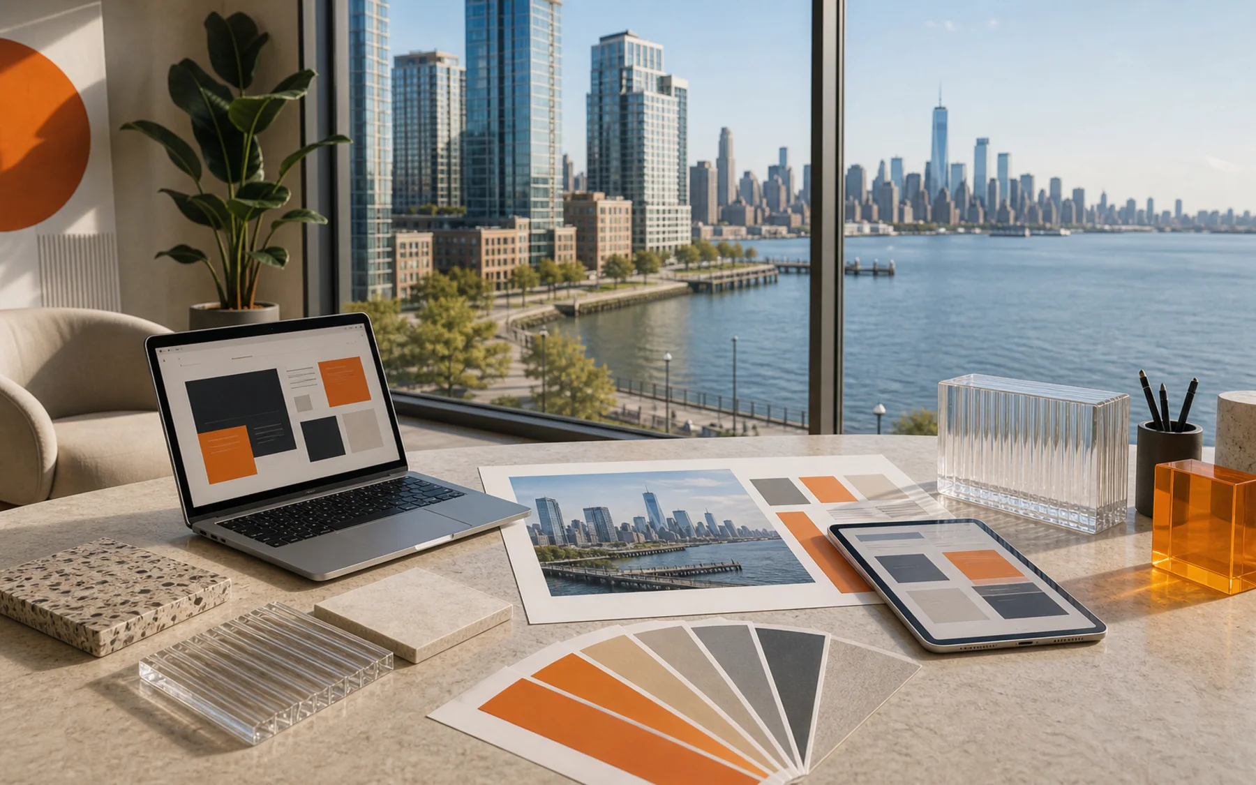 Technical city collage for Super Rad location work in Jersey City, New Jersey