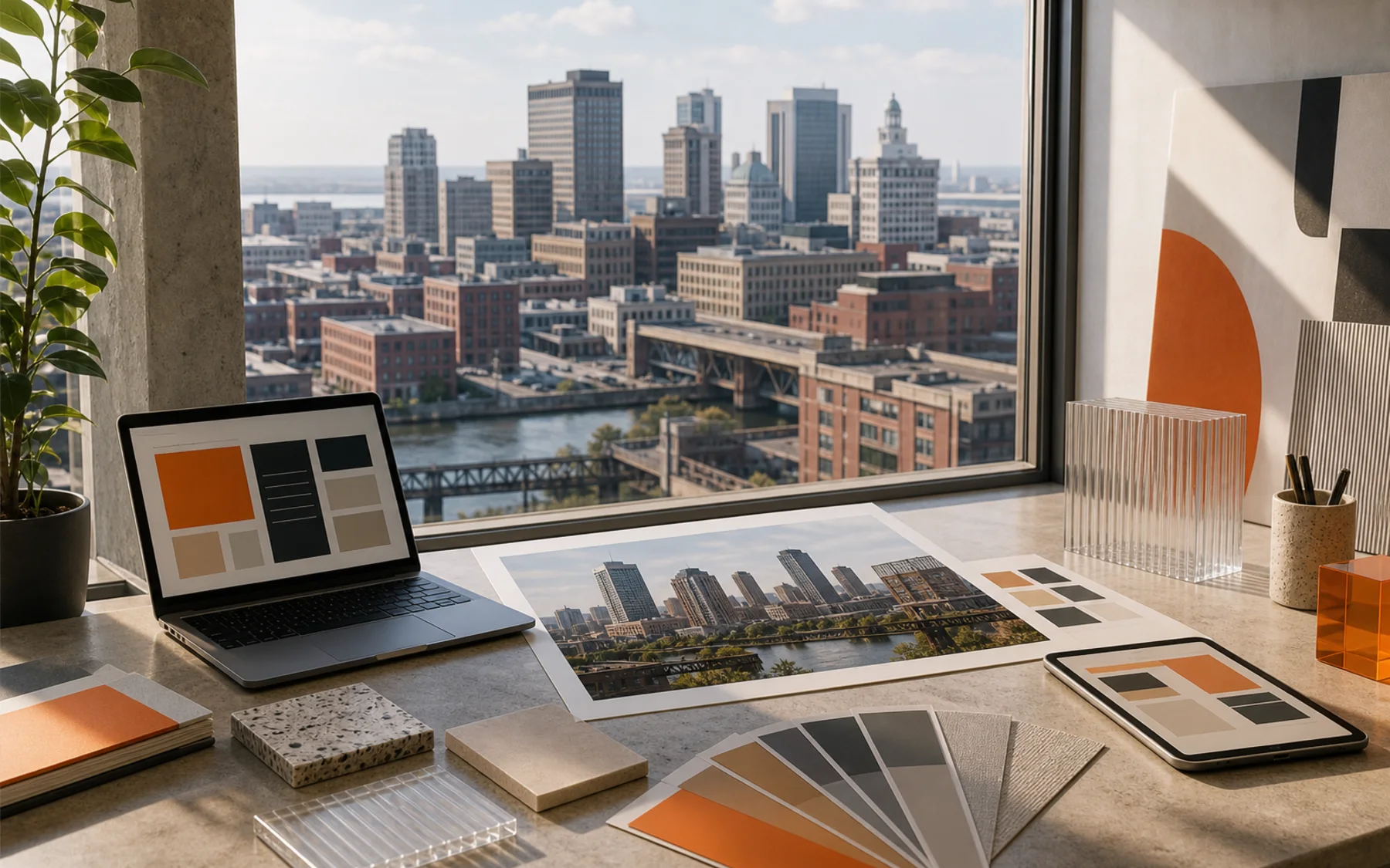 Technical city collage for Super Rad location work in Newark, New Jersey
