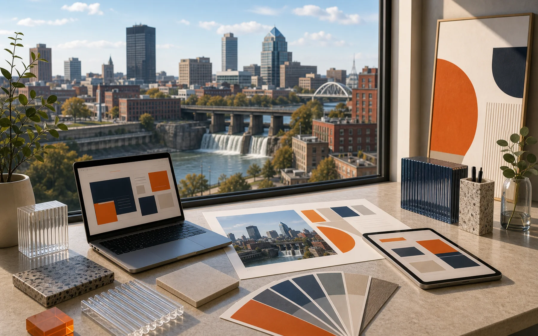 Technical city collage for Super Rad location work in Rochester, New York