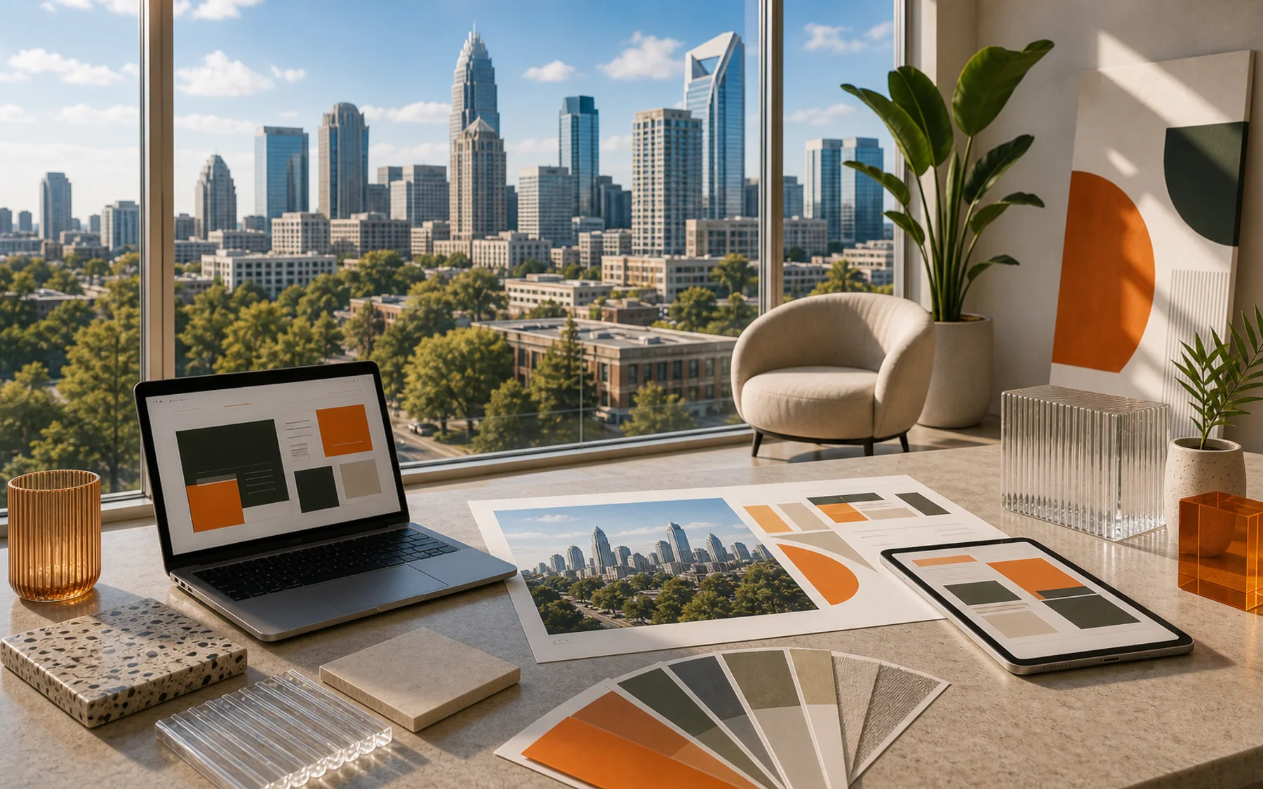 Technical city collage for Super Rad location work in Charlotte, North Carolina