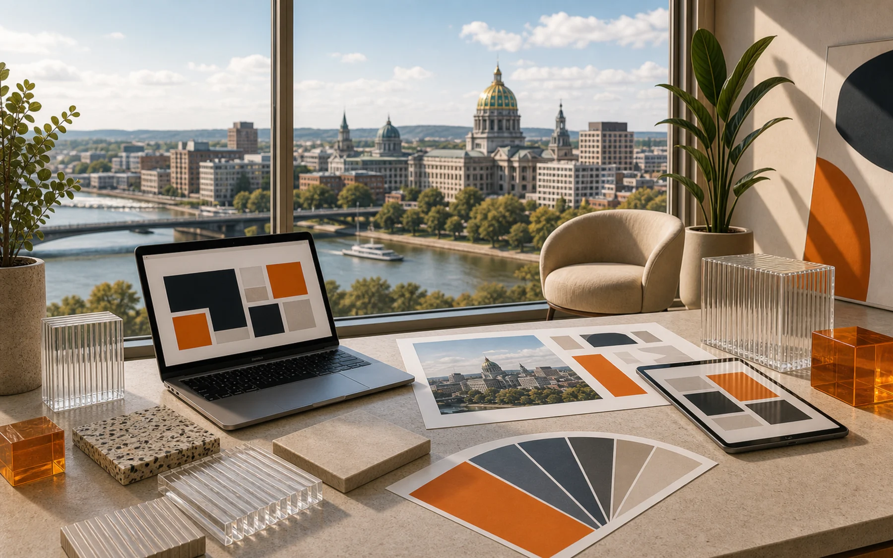 Technical city collage for Super Rad location work in Harrisburg, Pennsylvania