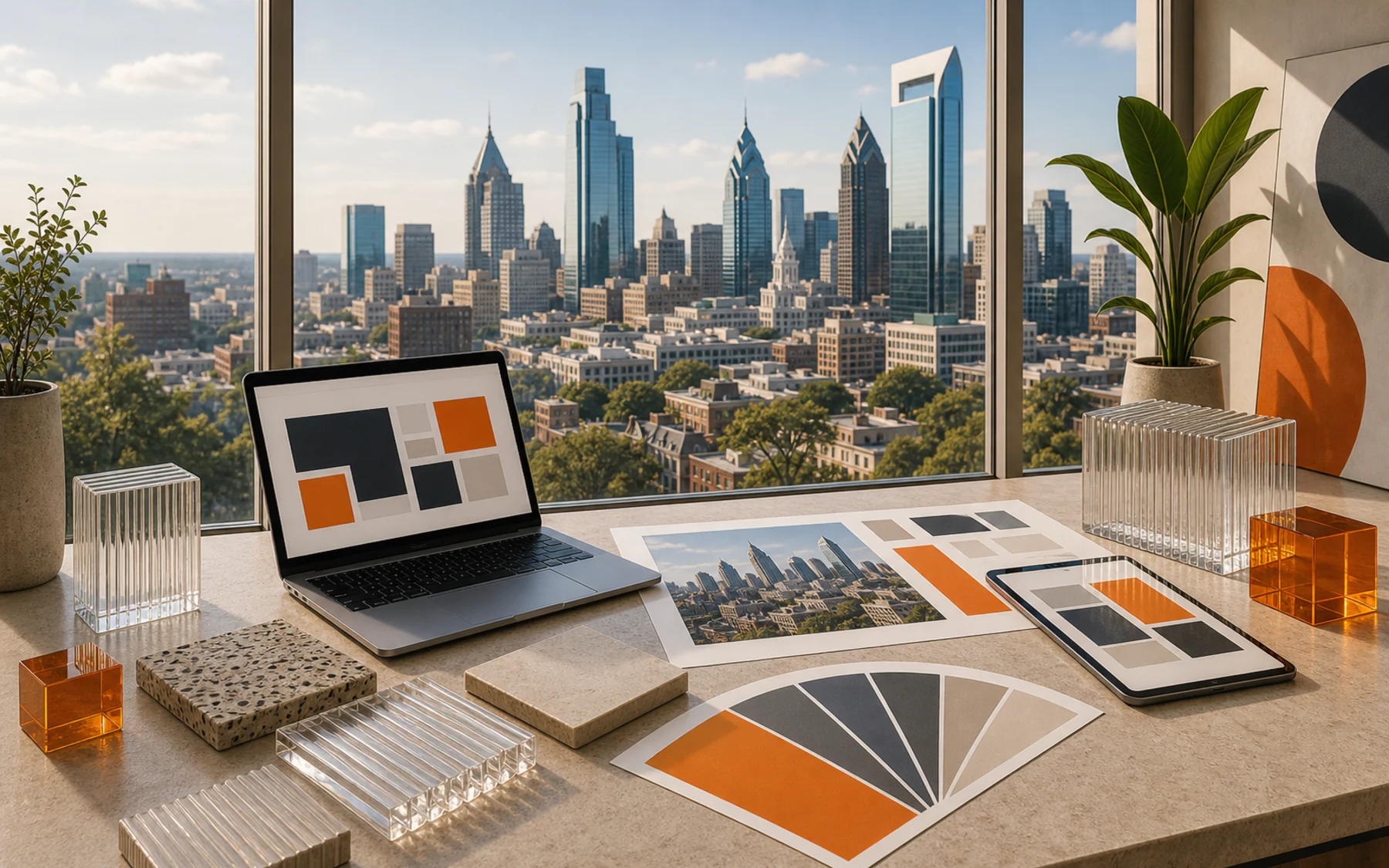 Technical city collage for Super Rad location work in Philadelphia, Pennsylvania