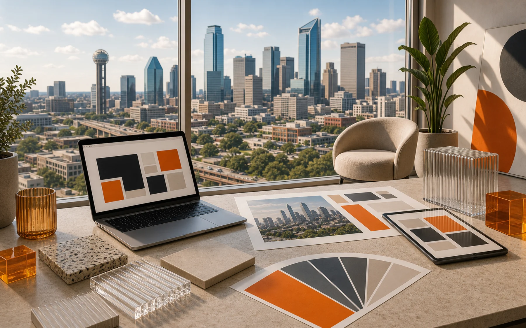 Technical city collage for Super Rad location work in Dallas, Texas