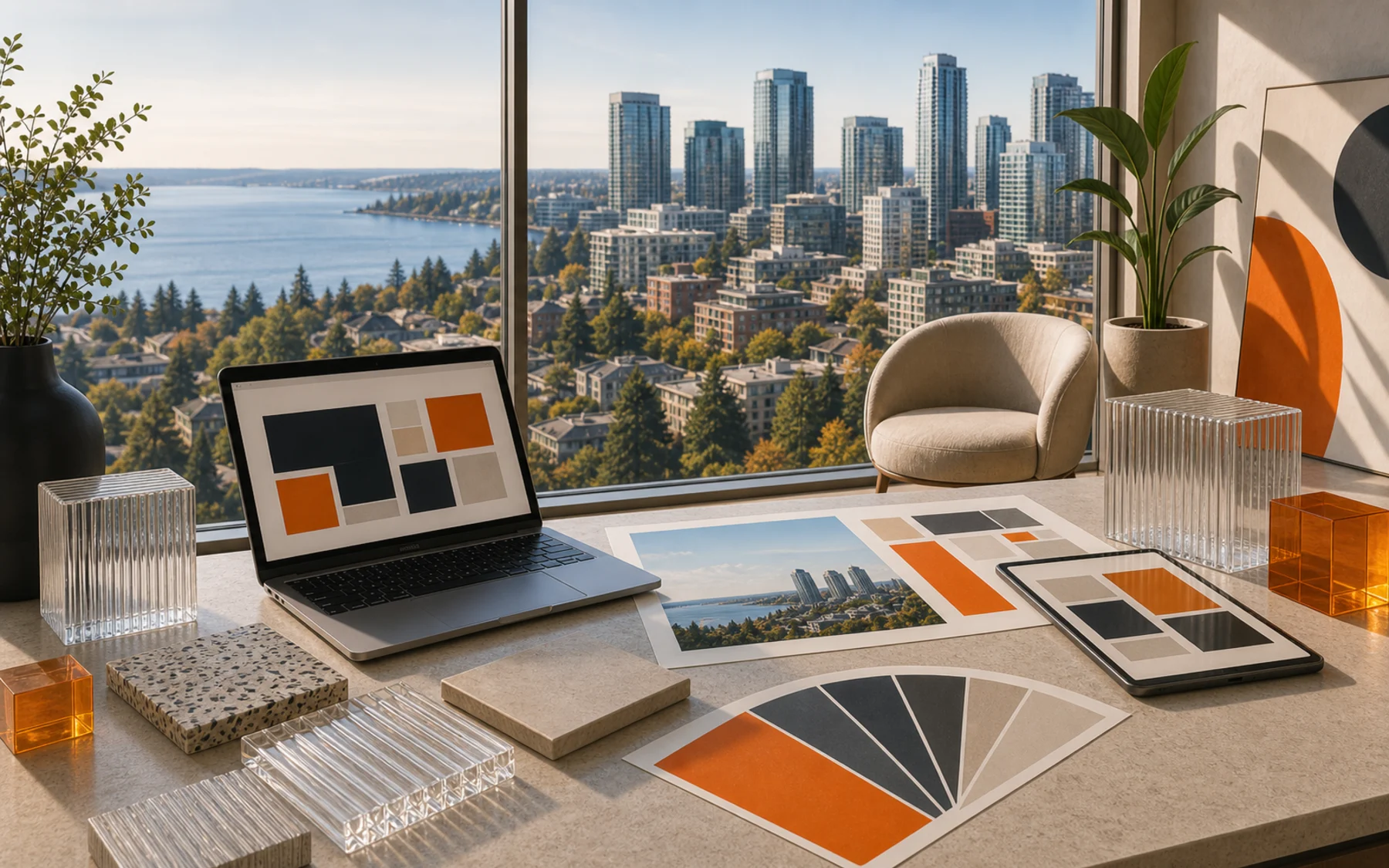 Technical city collage for Super Rad location work in Bellevue, Washington
