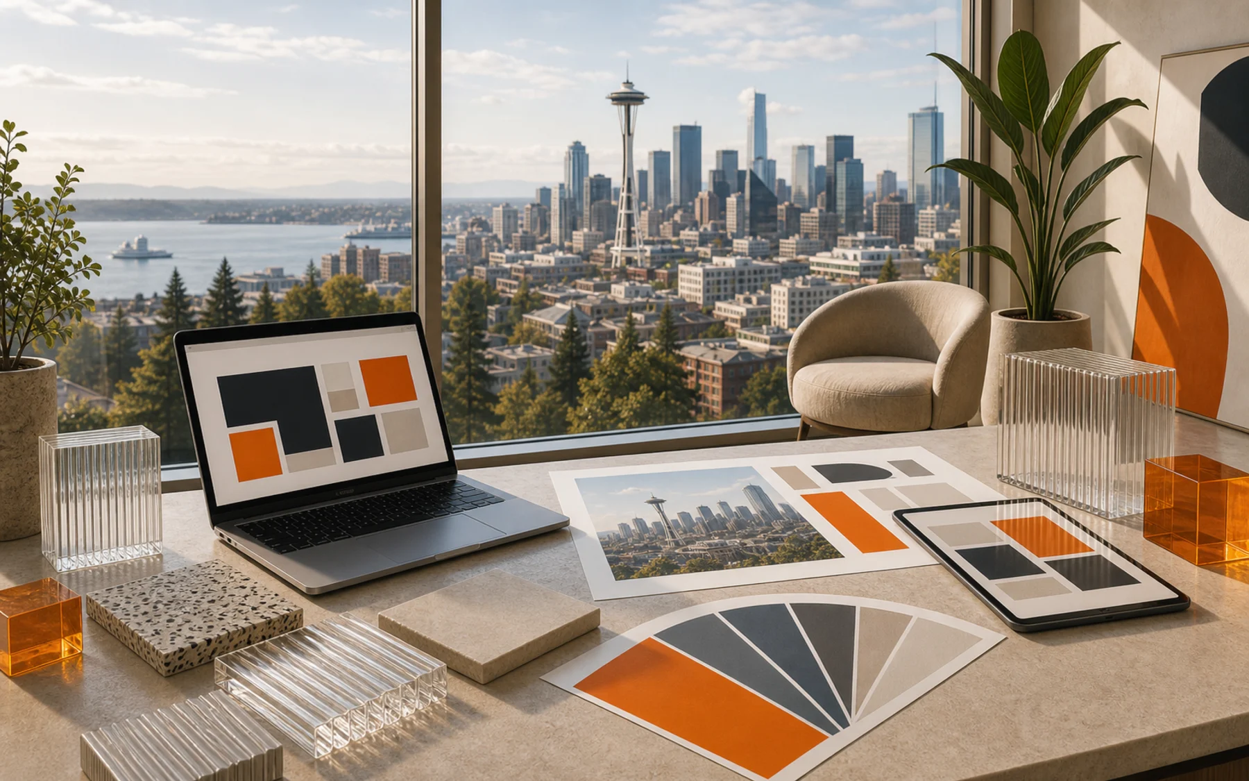 Technical city collage for Super Rad location work in Seattle, Washington
