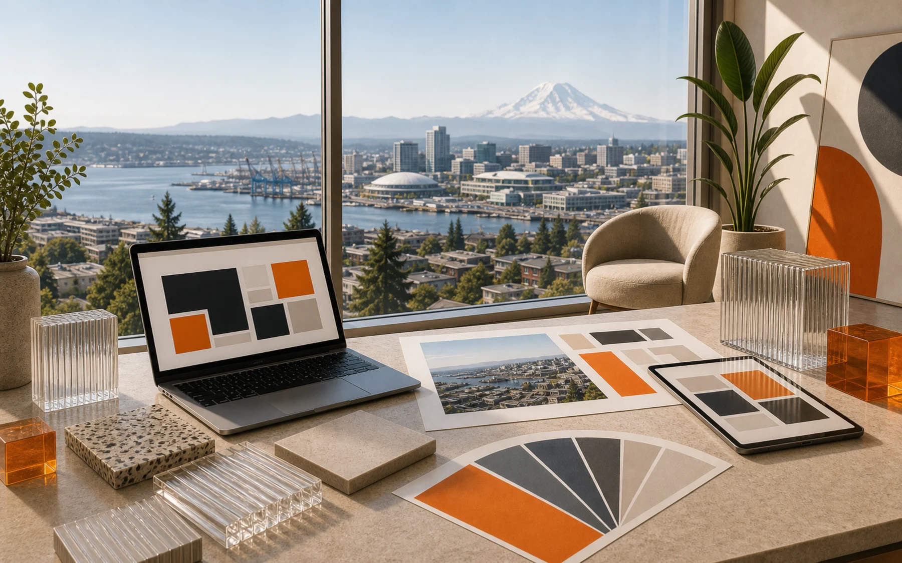 Technical city collage for Super Rad location work in Tacoma, Washington