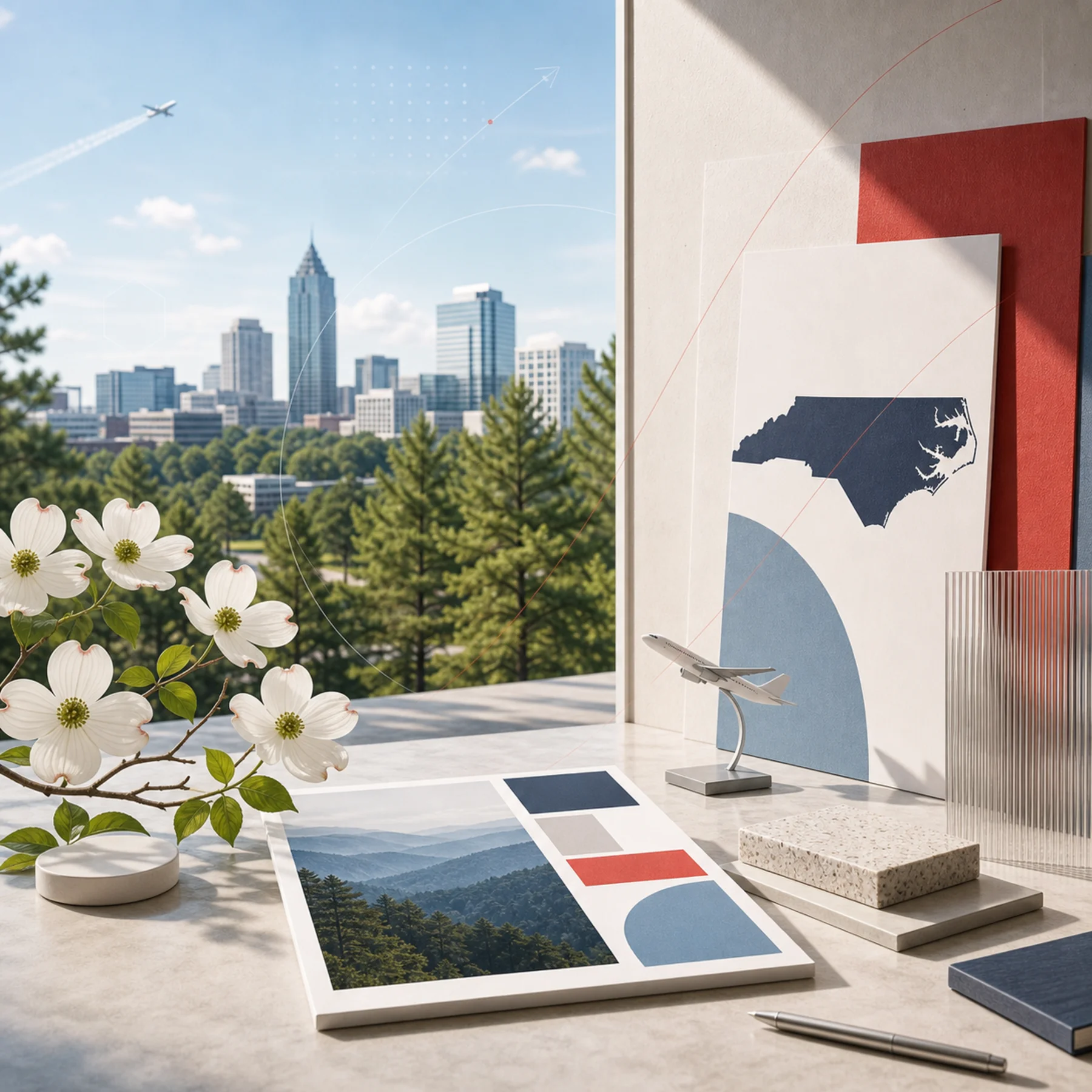 Digital launch collage for Super Rad location work in North Carolina