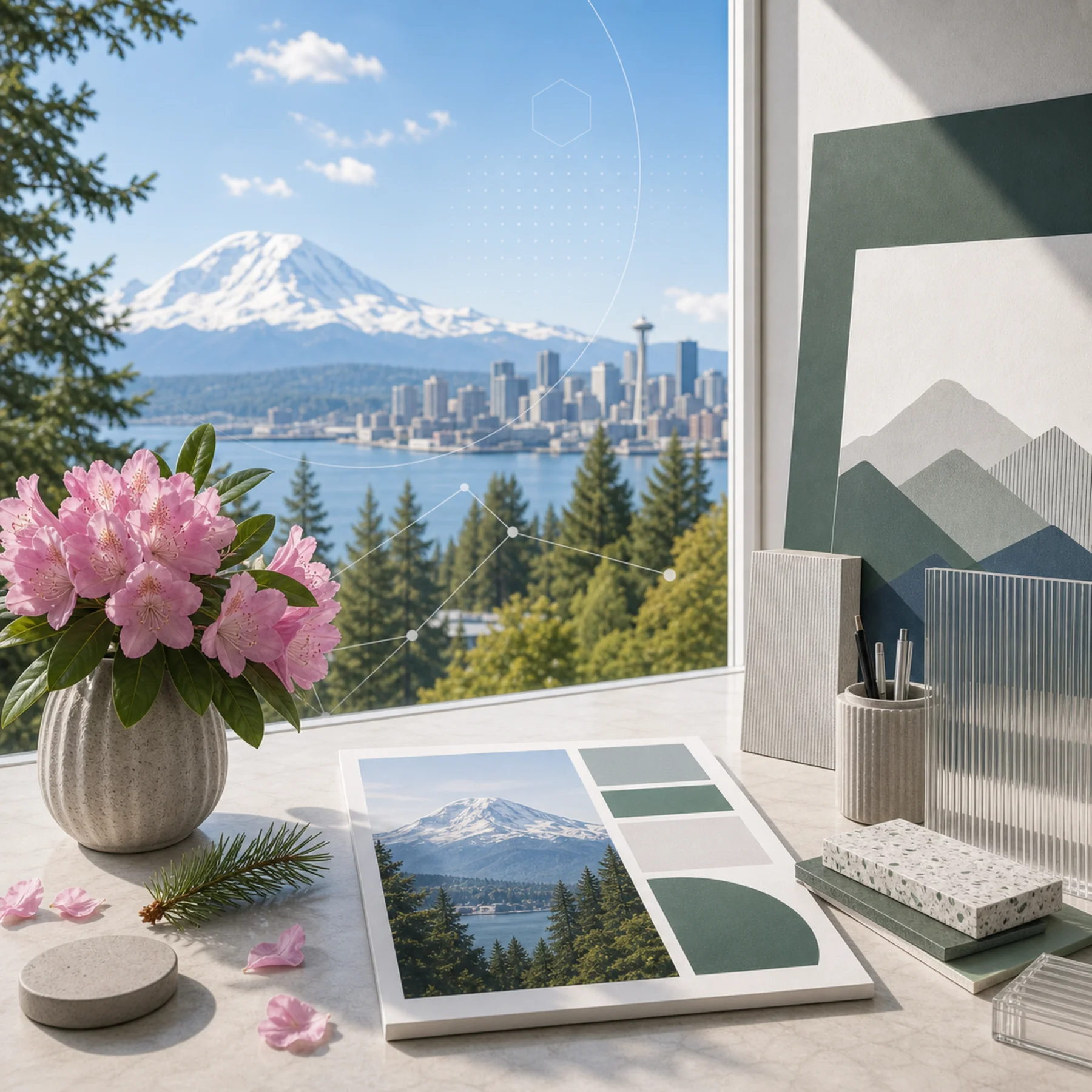 Technical digital launch collage for Super Rad location work in Washington