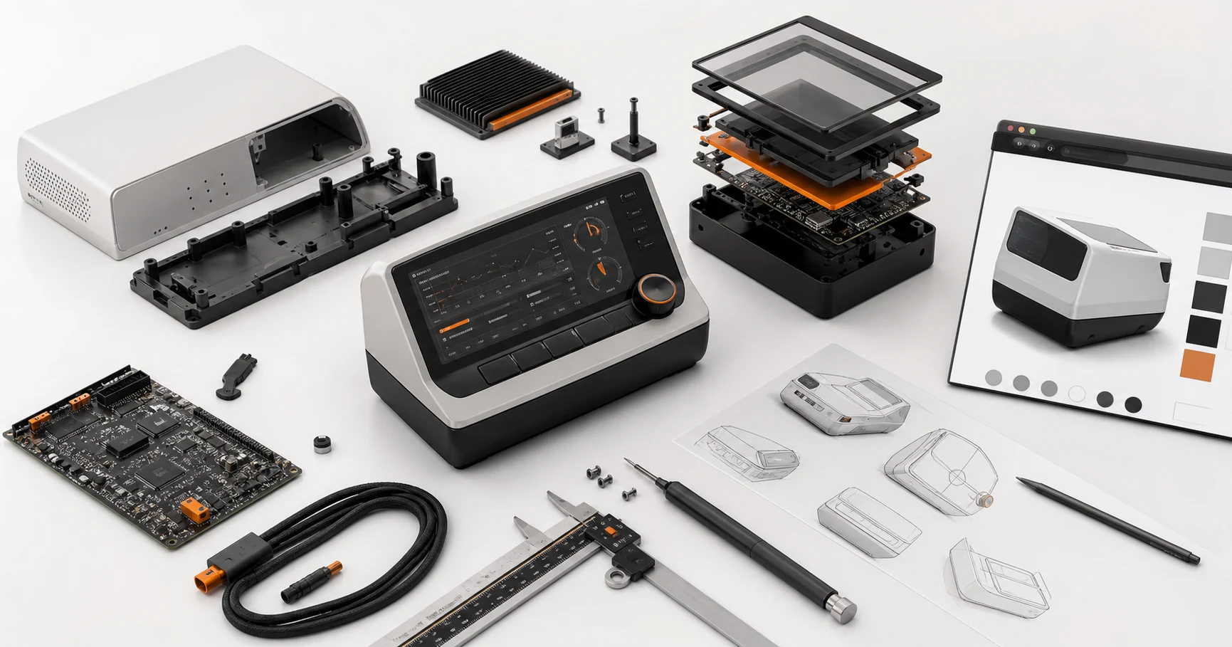 Hardware design prototype with device controls and interface planning