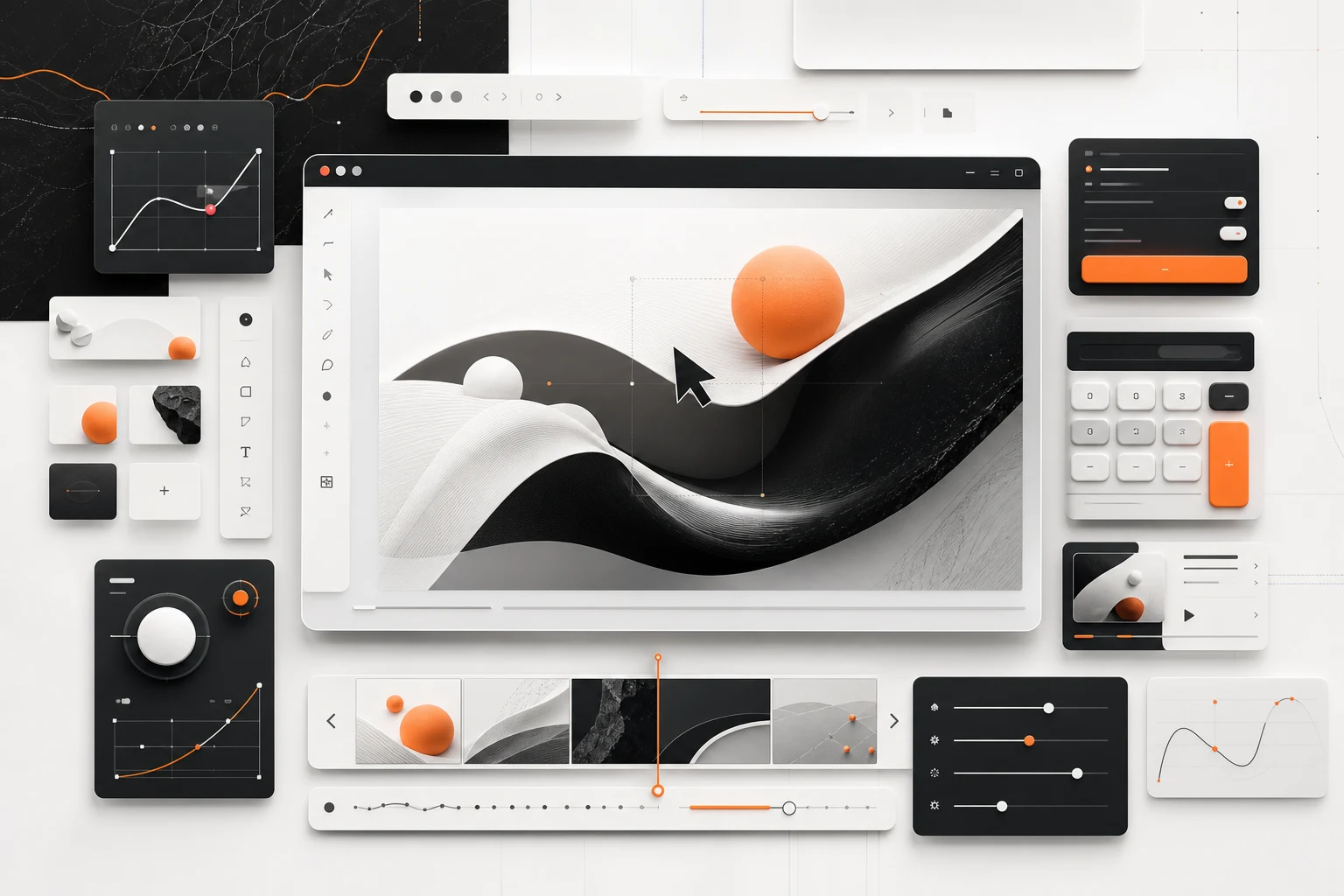 Interactive web interface with canvas controls and state previews